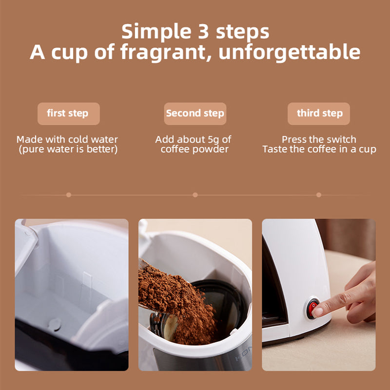 Compact Auto Coffee Maker – One-Touch Brew for Home & Office