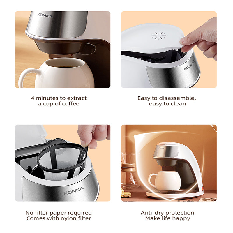 Compact Auto Coffee Maker – One-Touch Brew for Home & Office