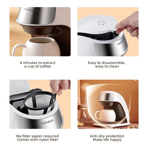 Compact Auto Coffee Maker – One-Touch Brew for Home & Office