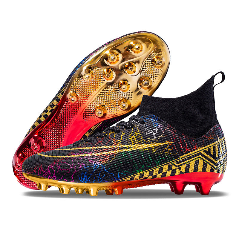 Pro High-Top Soccer Cleats – Gold-Stud Training Boots
