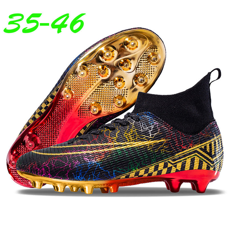 Pro High-Top Soccer Cleats – Gold-Stud Training Boots