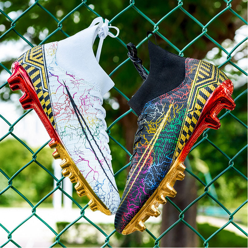 Pro High-Top Soccer Cleats – Gold-Stud Training Boots